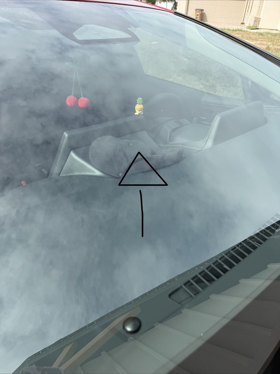 Windshield chip repair in McAllen by OptiGlass+ — after